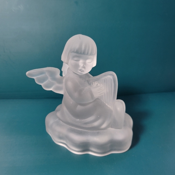 MJ HUMMEL FROSTED GLASS CANDLE HOLDER ANGEL - Picture 7 of 9
